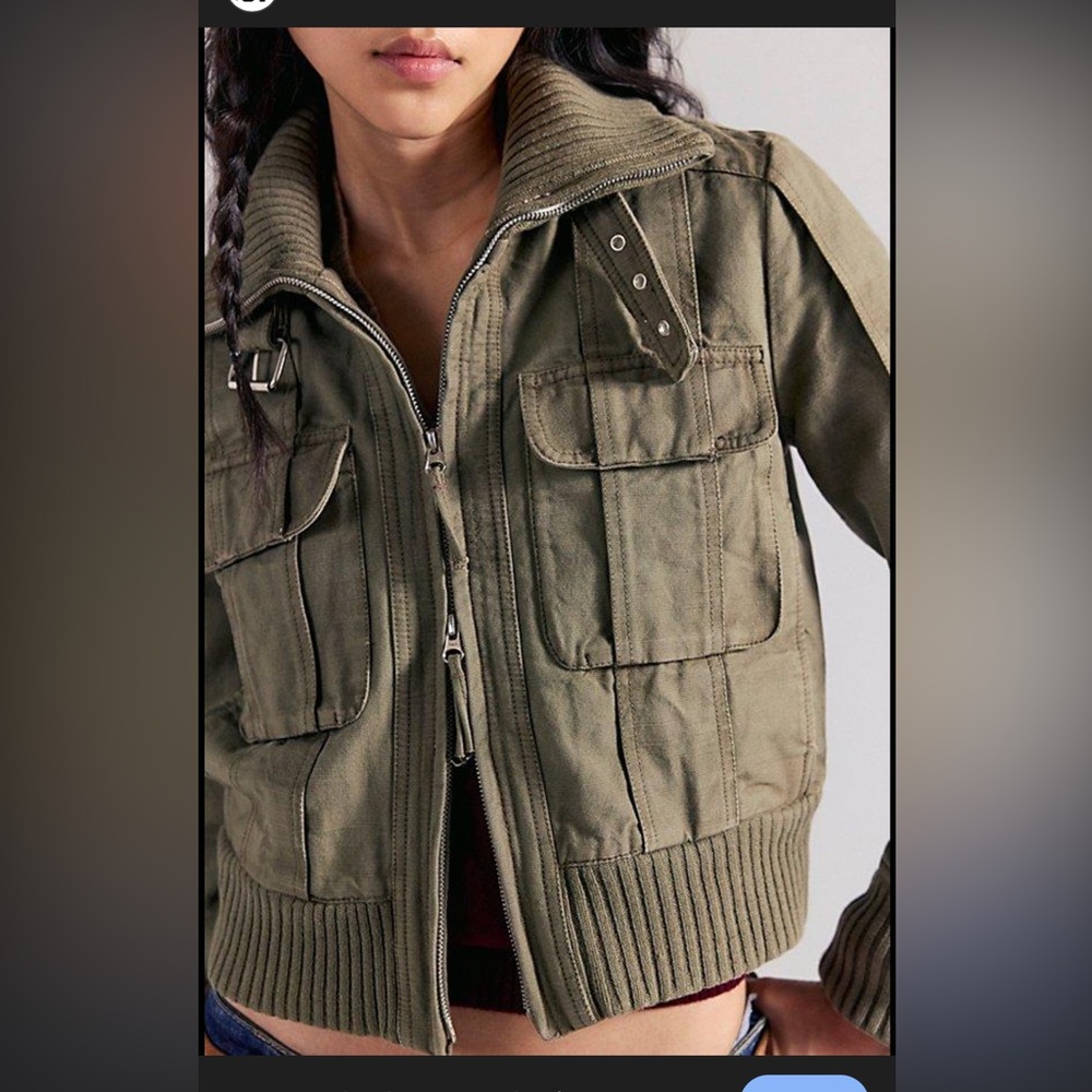 Free People Olive Military Jacket